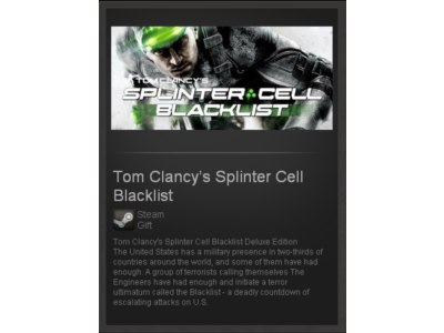 Tom Clancy&acute;s Splinter Cell Blacklist Deluxe STEAM / ROW