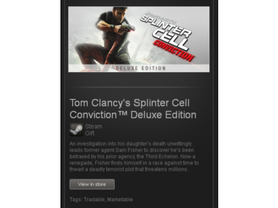 Tom Clancy&acute;s Splinter Cell Conviction Deluxe STEAM Gift