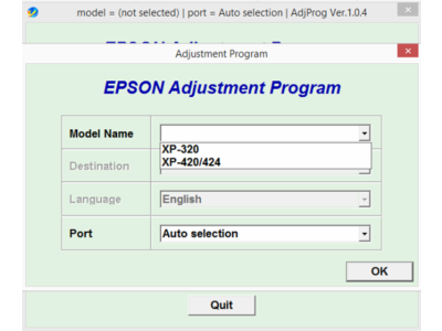 Adjustment Program Epson XP320, XP420, XP424