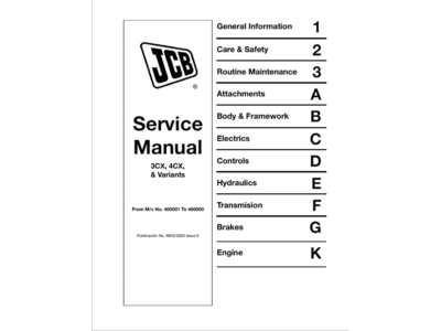 JCB 3CX, 4CX and Variants Service Manual