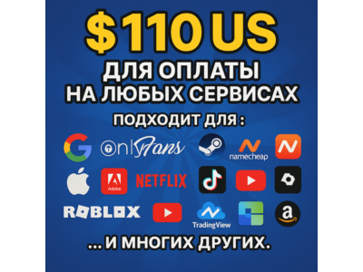 🌎US CARD $110 for Google/Apple/PayPal and others💵 USD