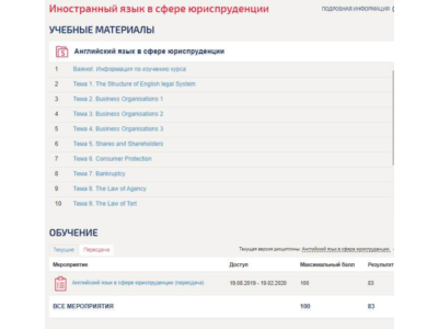 Английский язык в сфере юриспруденции (Синергия ответы)