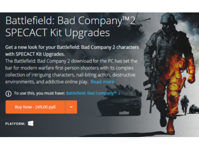 Battlefield Bad Company 2: SpecAct Kit Upgrades ORIGIN