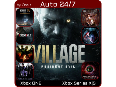 XBOX 24/7 Resident Evil Village + 4 Remake + 5 + 6 + 0 + Revelations + Revelations 2