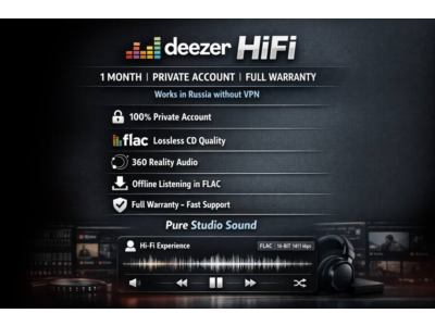 🎵 Deezer HiFi 1 Месяц 🔊 Студийный Звук ✅ Приватный Аккаунт ⚡ H-24