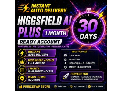 ⚡🟩 АВТОДОСТАВКА | HIGGSFIELD AI PLUS – Готовый Аккаунт на 1 Месяц