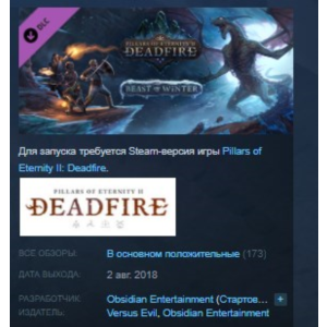Pillars of Eternity II: Deadfire Beast of Winter STEAM