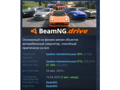 BeamNG.drive  АВТОДОСТАВКА STEAM РОССИЯ