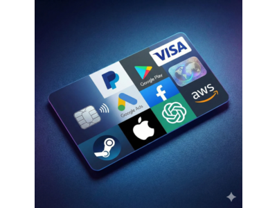1.5 USD CARD PayPal Apple AWS Etsy google Chatgpt steam