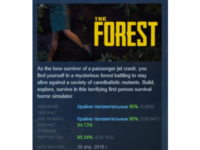 The Forest  АВТОДОСТАВКА STEAM РОССИЯ