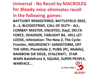 No recoil для шутеров. Макросы mgn - программа Bloody 7
