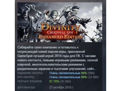 Divinity: Original Sin Enhanced Edition АВТОДОСТАВКА STEAM РОССИЯ