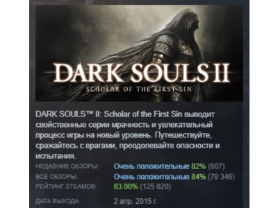 DARK SOULS II: Scholar of the First Sin АВТОДОСТАВКА STEAM РОССИЯ