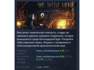 We Were Here Too АВТОДОСТАВКА STEAM РОССИЯ