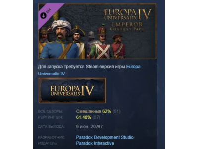 Content Pack - Europa Universalis IV: Emperor DLC STEAM