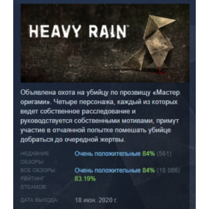 Heavy Rain АВТОДОСТАВКА STEAM GIFT РОССИЯ