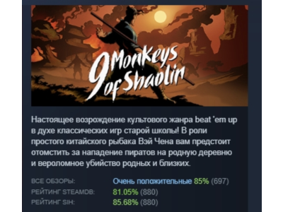 9 Monkeys of Shaolin АВТОДОСТАВКА STEAM РОССИЯ