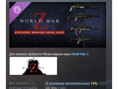 World War Z: Explorer Weapons Pack DLC STEAM РОССИЯ