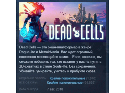 Dead Cells STEAM KEY РФ+СНГ ЛИЦЕНЗИЯ СТИМ КЛЮЧ