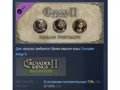 Crusader Kings II: Iberian Portraits DLC АВТОДОСТАВКА STEAM РОССИЯ