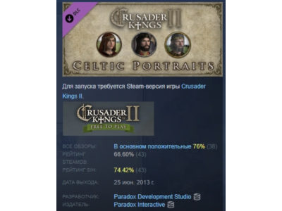 Crusader Kings II: Celtic Portraits DLC АВТОДОСТАВКА STEAM РОССИЯ