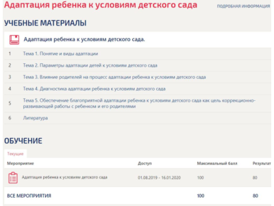 Адаптация ребенка к условиям дет. сада ответы Синергия