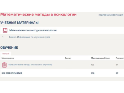 Математические методы в психологии Тест Синергия ответы