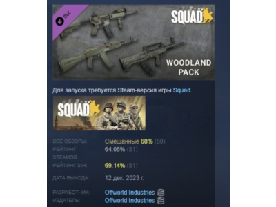 Squad Weapon Skins - Woodland Camo Pack АВТОДОСТАВКА STEAM РОССИЯ