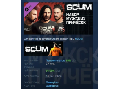 SCUM Male Hair pack  💎 DLC STEAM GIFT RUSSIA