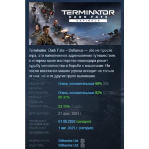 Terminator: Dark Fate - Defiance STEAM GIFT РОССИЯ