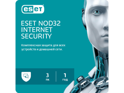 ESET NOD32 Internet Security 3 PC 1 YEAR | НОД32