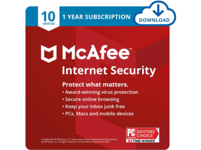 McAfee Internet Security 2023 (1 Year / 10 Devices)