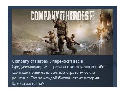 Company of Heroes 3 АВТОДОСТАВКА STEAM РОССИЯ