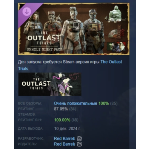 The Outlast Trials Unholy Night Pack DLC STEAM РОССИЯ