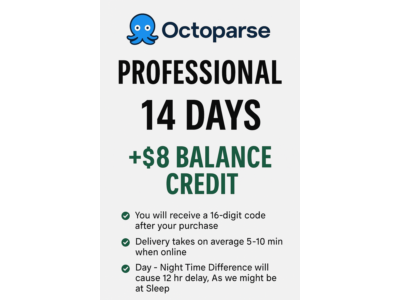 OCTAPARSE 14 ДНЕЙ ПРОФЕССИОНАЛЬНОГО  + $8 КРЕДИТ🎁