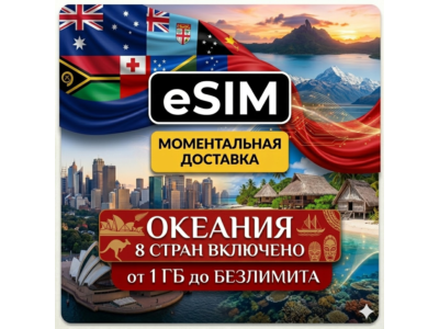eSIM Океания | 8 стран | AIRALO Premium | Австралия, Новая Зеландия, Фиджи, Гуам