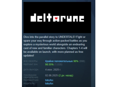 DELTARUNE АВТОДОСТАВКА STEAM РОССИЯ