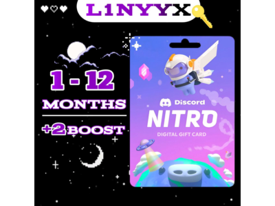 DISCORD NITRO 1-12 MONTHS  + 2 BOOST