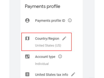 Google Play Store region changes