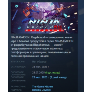 NINJA GAIDEN: Ragebound АВТОДОСТАВКА STEAM РОССИЯ