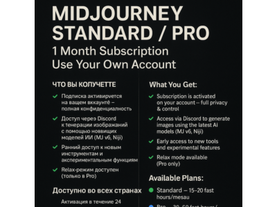 Midjourney Standard / Pro – 1 Month Subscription