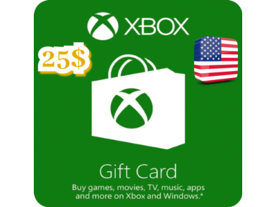 КАРТА ПОПОЛНЕНИЯ БАЛАНСА XBOX 25 USD США