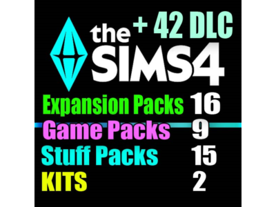 SIMS 4 + 42 DLC (16 допов・9 наборов・15 кат.・2 компл.)