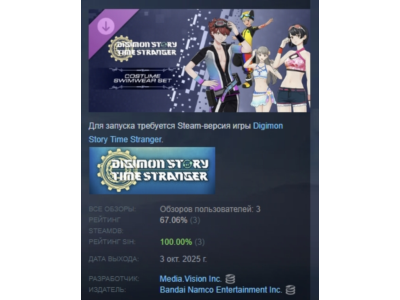 Digimon Story Time Stranger Costume Swimwear Set STEAM