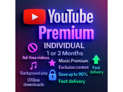 📺YOUTUBE PREMIUM 1/3 MONTHS ★PRIVATE ACCOUNTS🎧💯