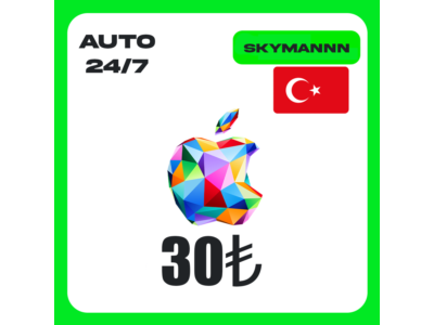 Apple iTunes 30 TL TURKEY GIFT CARD AUTO 24/7
