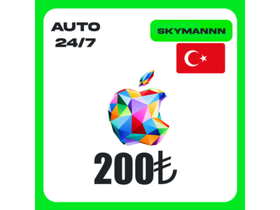 Apple iTunes 200 TL ТУРЦИЯ ПОДАРОЧНАЯ КАРТА AUTO 24/7