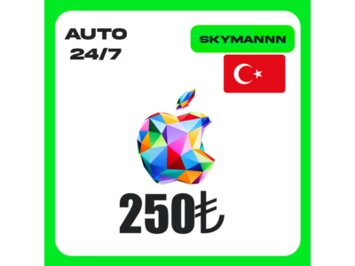 Apple iTunes 250 TL ТУРЦИЯ ПОДАРОЧНАЯ КАРТА AUTO 24/7
