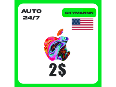 Apple iTunes 2$ USD США ПОДАРОЧНАЯ КАРТА АВТО 24/7