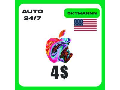 Apple iTunes $4 USD USA GIFT CARD AUTO 24/7